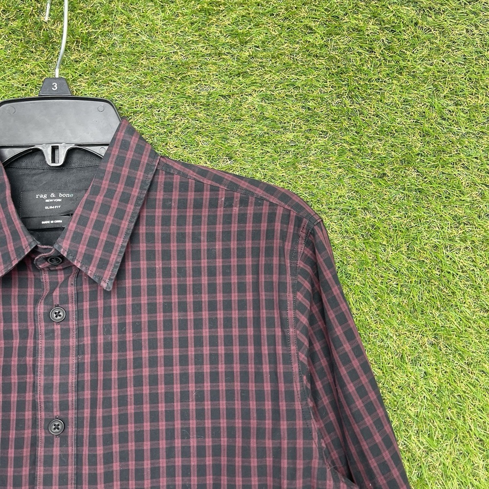 Rag & Bone Button Up Shirt Mens Small Long Sleeve Plaid Slim Fit Casual Preppy